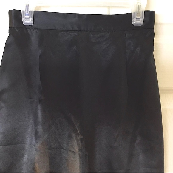 Vintage Black Satin Formal Skirt, Bodycon Formal Skirt - Size 3 - Picture 2 of 5